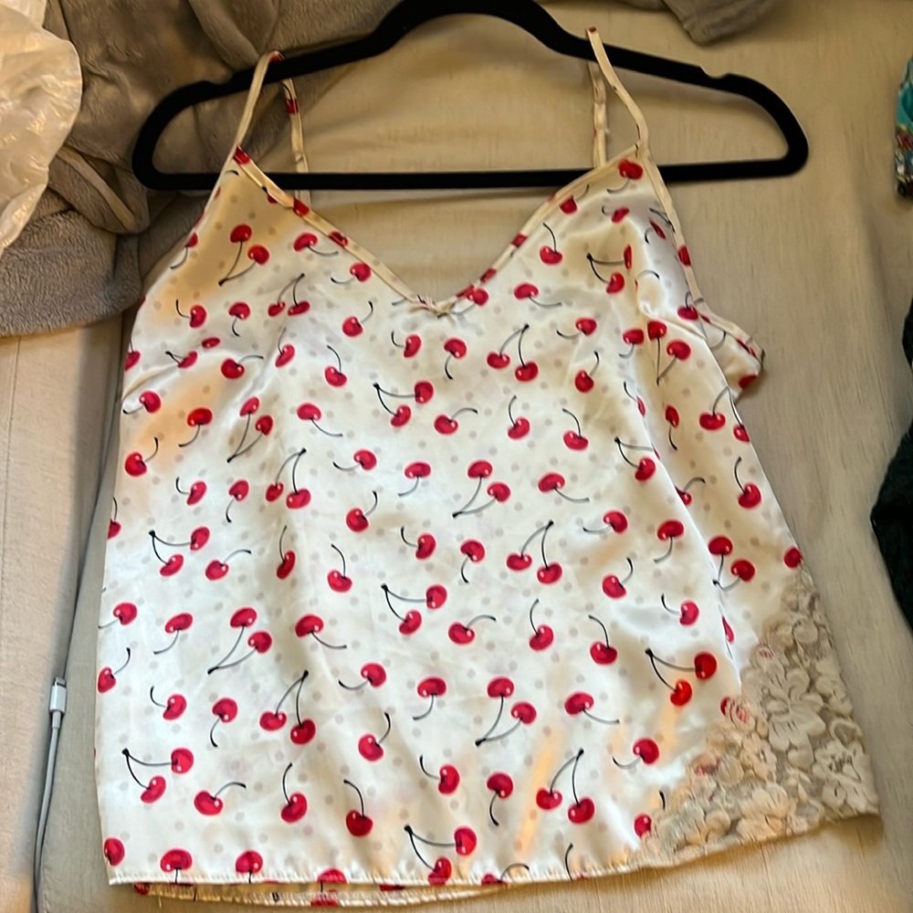 Adorable cherry top with spaghetti straps